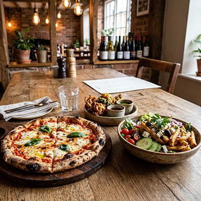 Packed Pizza Munchy Box with pizza, pakora, chips, and fresh salad at Grilled-88 in Fairlie.